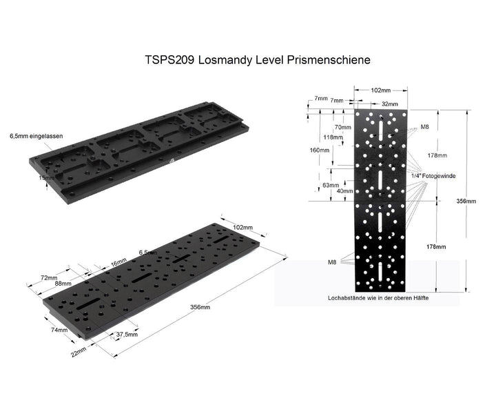 Losmandy Prismenschiene - 356mm
